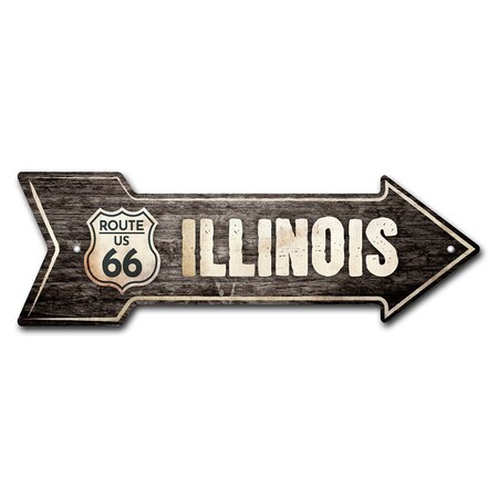 Signmission Illinois 66 2 Arrow Sign Funny Home Decor 36in Wide P-ARROW12-999803